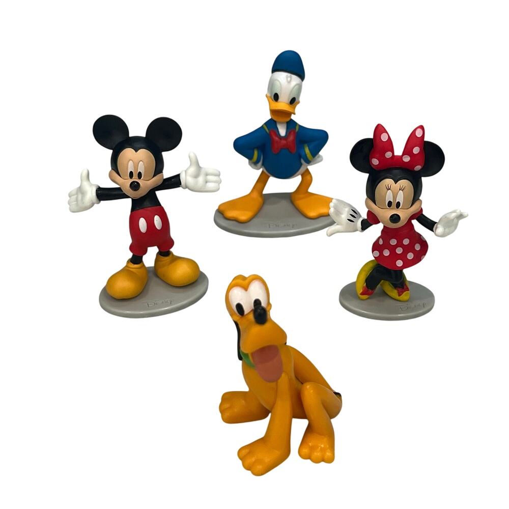 Disney Just Play Mickey Minnie Donald Duck Pluto Figures Lot of 4